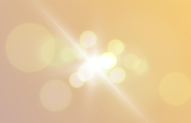 Yellow light effect with lens flare png vector