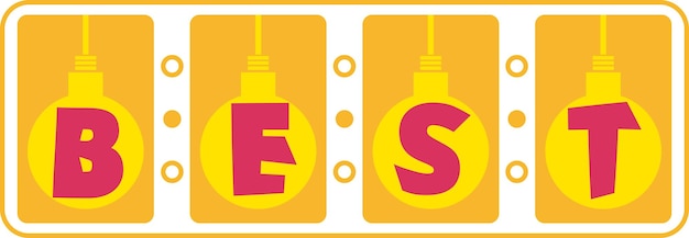 Yellow Lightbulb Special Offer Sale Flat Icon Vector Style