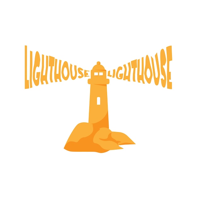 Yellow Lighthouse Illustration Logo Vector