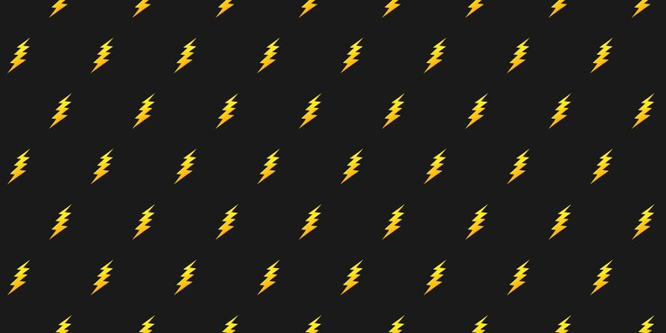 Vector yellow lightning pattern seamless vector illustration
