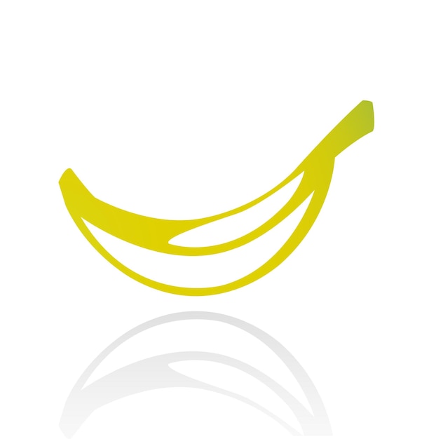 Yellow Line Art Banana Icon