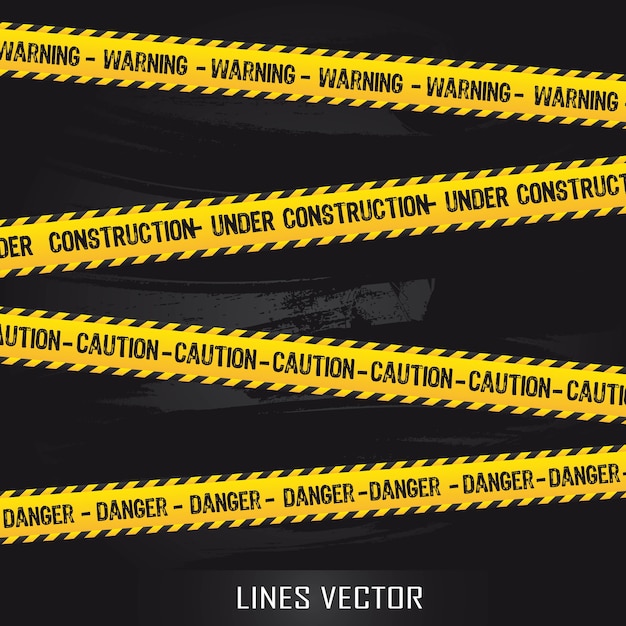 Yellow lines over black background vector illustration