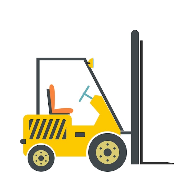 Vector yellow loader flat icon isolated on white background