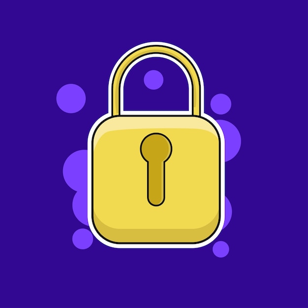 yellow lock art illustration