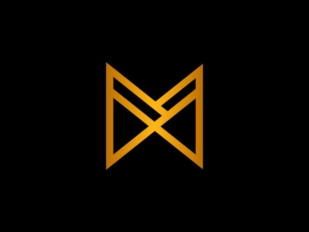 文字 m が付いた黄色のロゴ