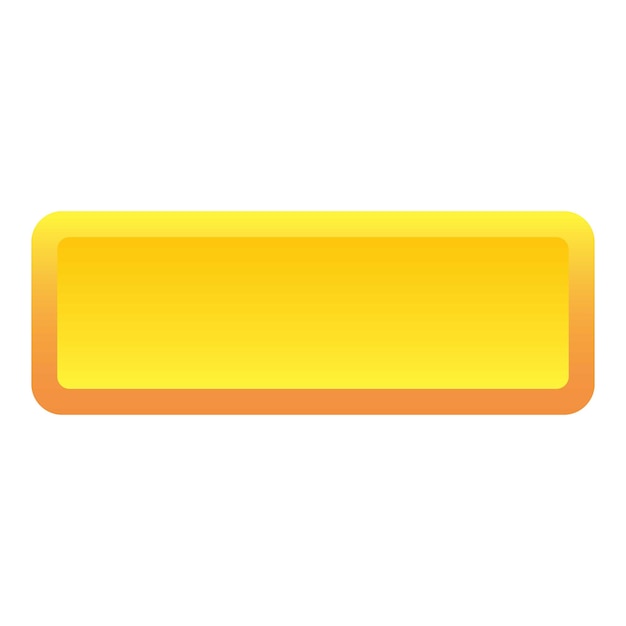 Vector yellow long button icon flat illustration of yellow long button vector icon for web