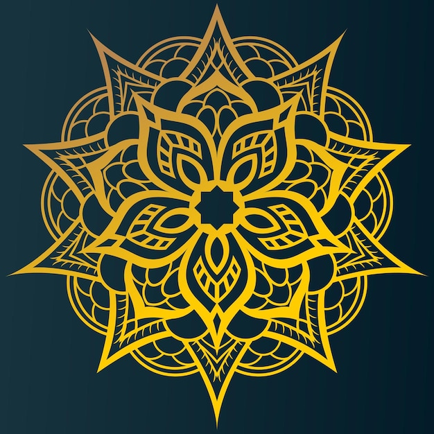Vector a yellow mandala with a flower design on it.