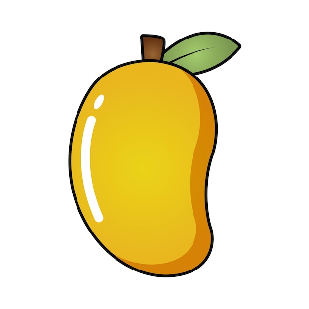 Yellow mango cartoon illustration