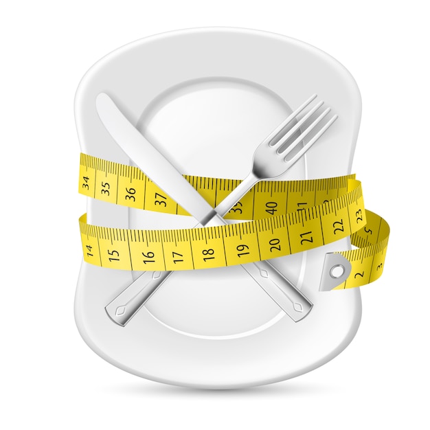 Vector yellow measure circling a plate