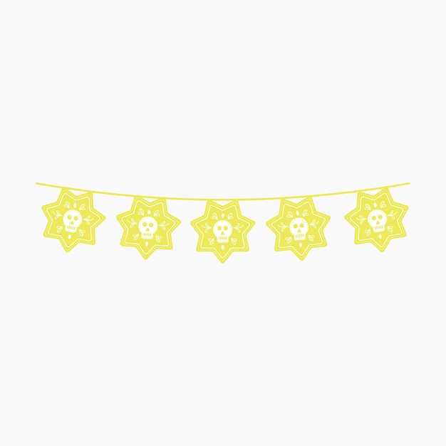 Vector yellow mexican bunting decoration