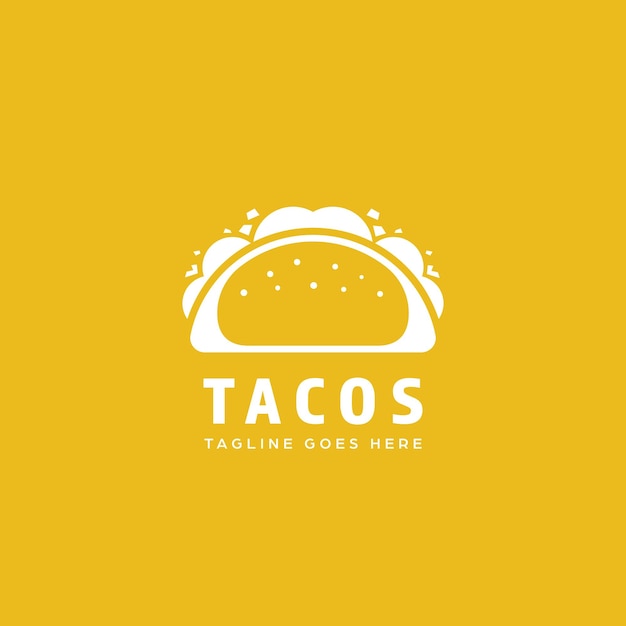 Vector yellow mexican tacos logo icon