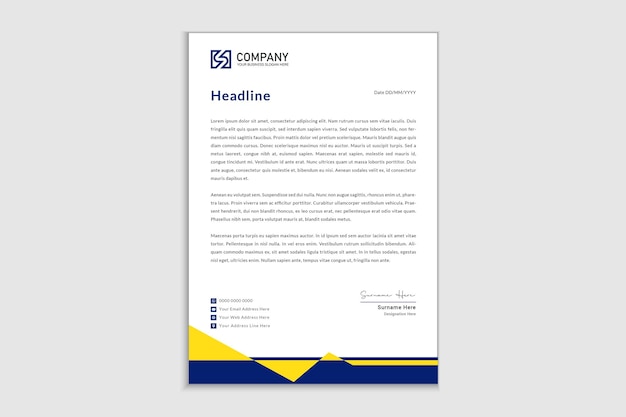 Yellow Modern company letterhead design