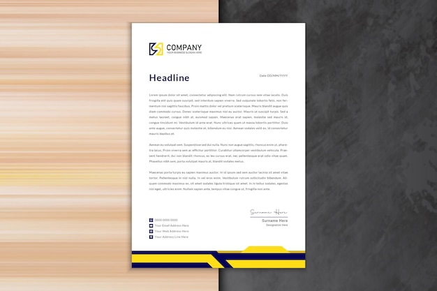 Yellow Modern company letterhead Template Design