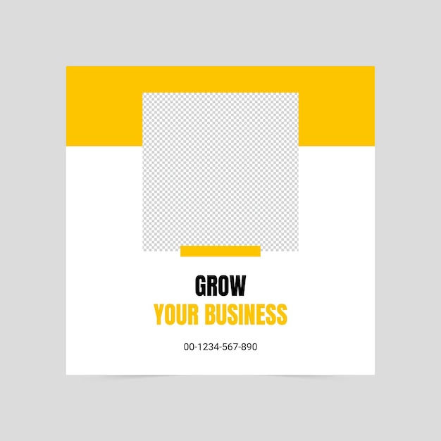 Vector yellow modern grow your business social media cover template