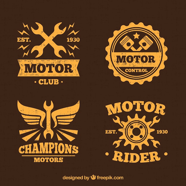 Yellow motor logos