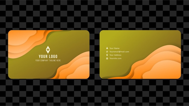 Yellow name card and business card template design abstract background eps 10 vector