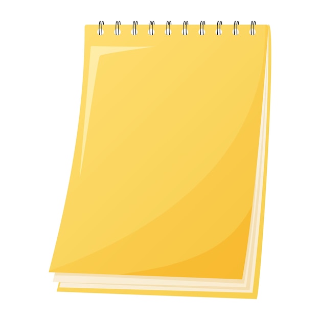 Vector yellow notebook isolated on white