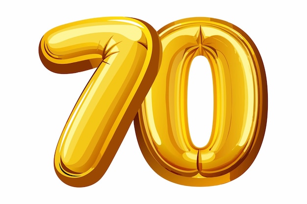 a yellow number 7 with a white background