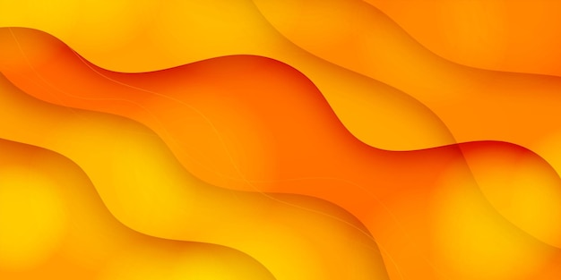 Yellow Orange business abstract banner background with fluid gradient wavy shapes vector design post