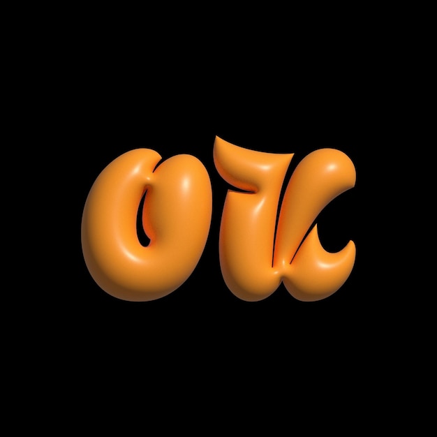 A yellow orange figure with the letters oc in the middle.
