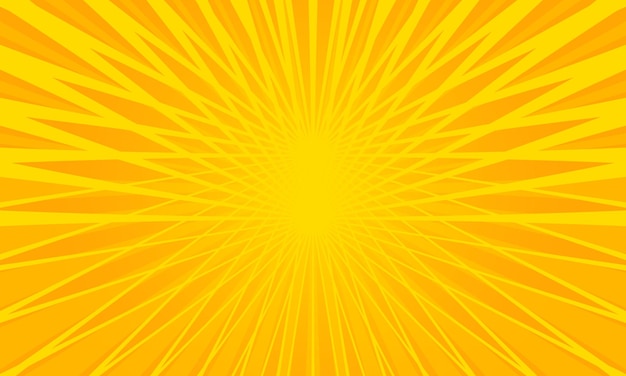 Vector yellow orange glowing sun rays with orange background