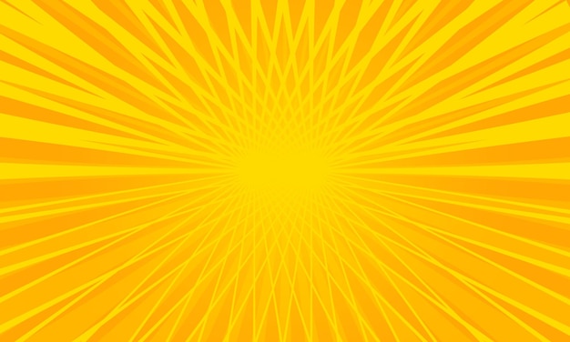 Vector yellow orange glowing sun rays with orange background