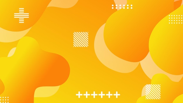 Yellow orange gradient dynamic fluid shapes abstract background