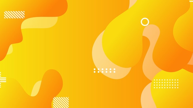 Yellow orange gradient dynamic fluid shapes abstract background