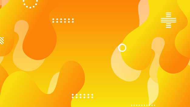 Yellow orange gradient dynamic fluid shapes abstract background