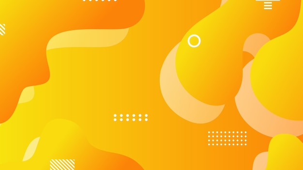 黄色オレンジ色のグラデーションの動的流体形状の抽象的な背景