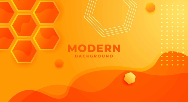 Yellow orange hexagon honeycomb background