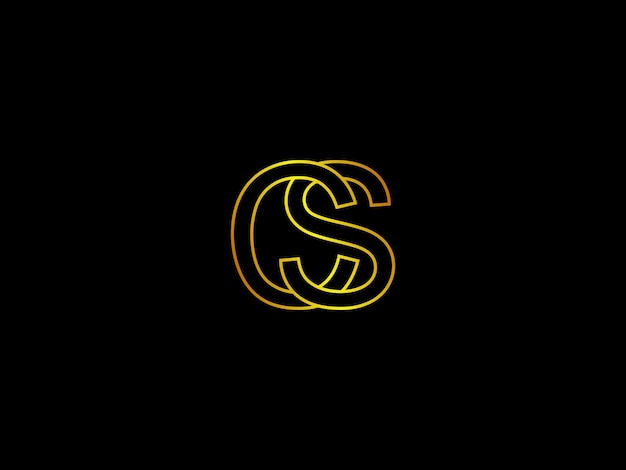 Vector yellow and orange letter s on a black background