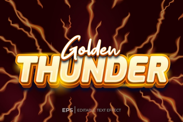 Vector a yellow and orange lightning effect with the word golden thunder in the middle.