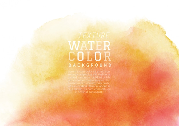 Yellow-orange liquid stain watercolor background