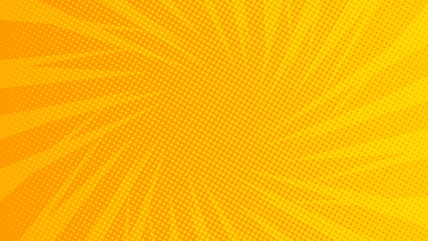 ハーフトーンスタイルの黄色とオレンジ色のポップアートレトロコミック背景