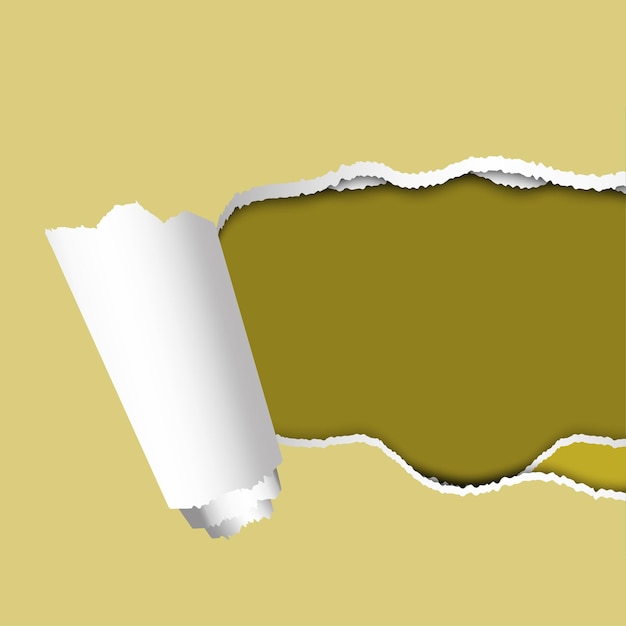 Yellow paper gap in modern style. Copy space. Vector illustration.