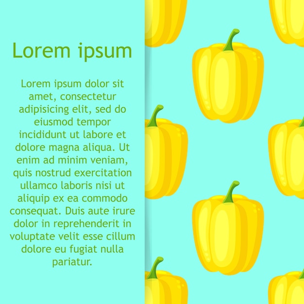 Бесшовный узор из желтого перца паприки Векторный декоративный дизайн для оберточной бумаги
