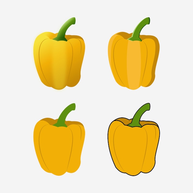 yellow paprika vector style