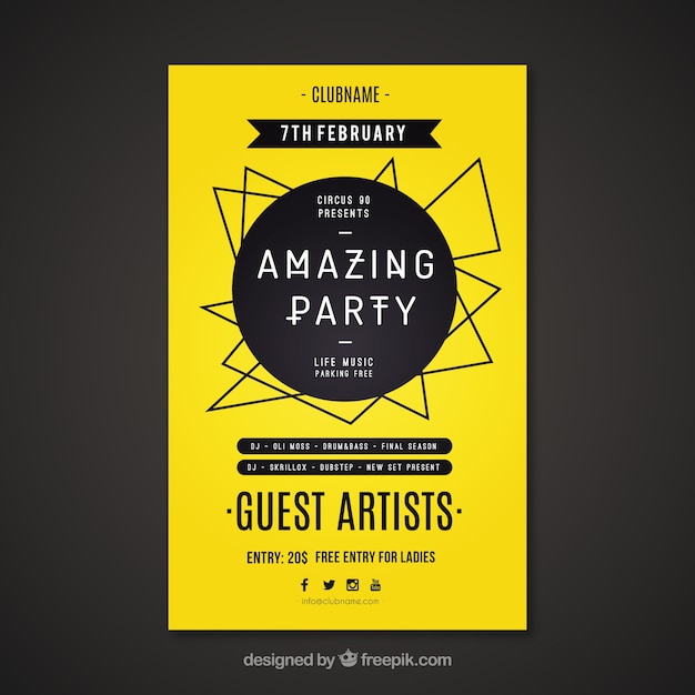 Yellow party poster