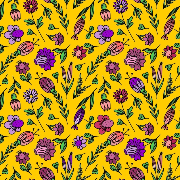 YELLOW PATTERN WITH BRIGHT COLORS IN THE VECTOR