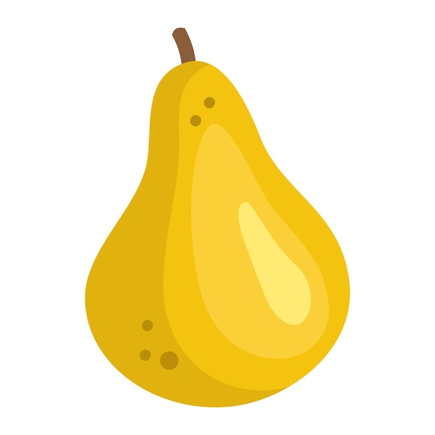 Vector yellow pear fruit icon isolated on white background