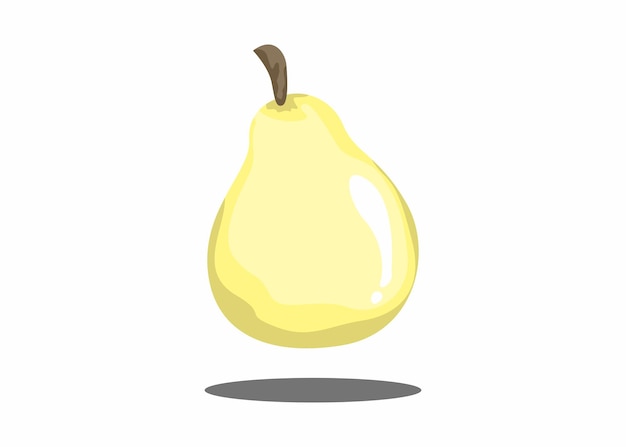 Vector a yellow pear with a brown stem and a yellow top