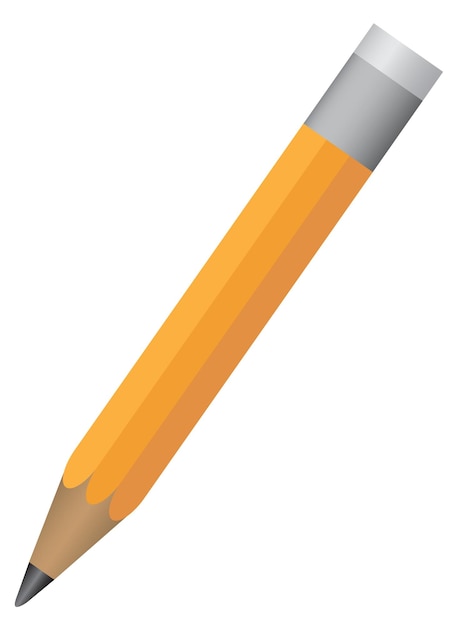 Yellow pencil icon Cartoon writing tool Edit symbol