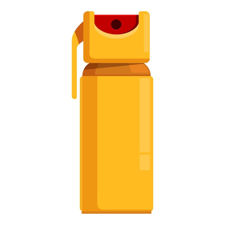 Vector yellow pepper spray for self defense standing up