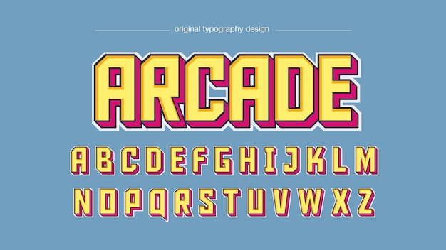 Yellow and pink gaming sports typography