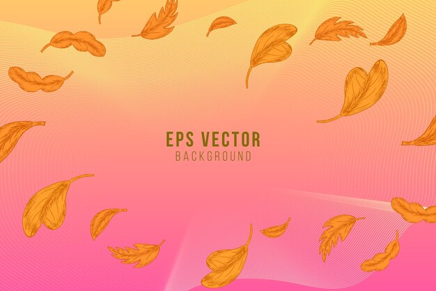 Yellow Pink Gradient Leaves Shape Background Abstract EPS Vector