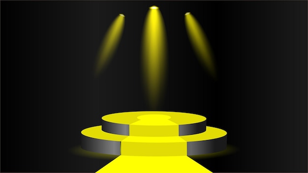 Yellow Podium stage with spotlight