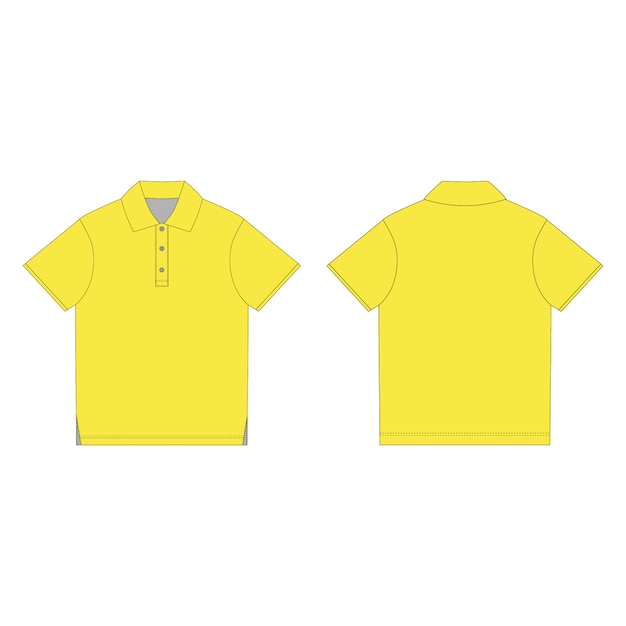黄色のポロTシャツ。制服の服。