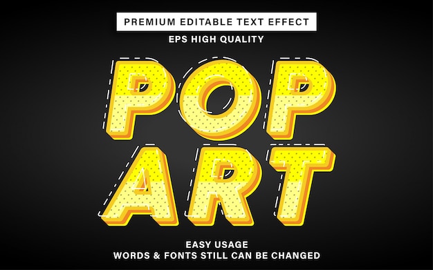 Yellow pop art text effect