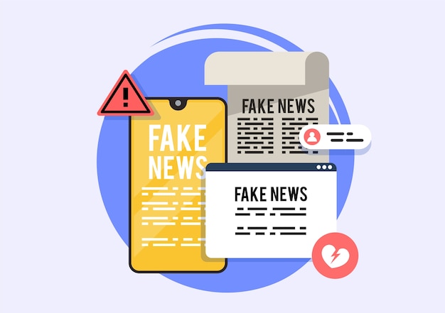 The yellow press, fake news in the online application. news portals with fake news.